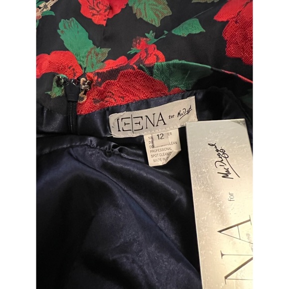 Ieena For Mac Duggal Floral High Neck A-Line Gown - Picture 5 of 7